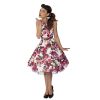 Pretty Kitty Fashion Cream White And Pink Floral Audrey 50S Swing Dress | Floral Dresses