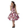 Pretty Kitty Fashion Cream White And Pink Floral Audrey 50S Swing Dress | Rockabilly Dresses