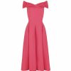 Pretty Kitty Fashion Rose Crossover Vintage Bardot 50S Swing Dress | Rockabilly Dresses