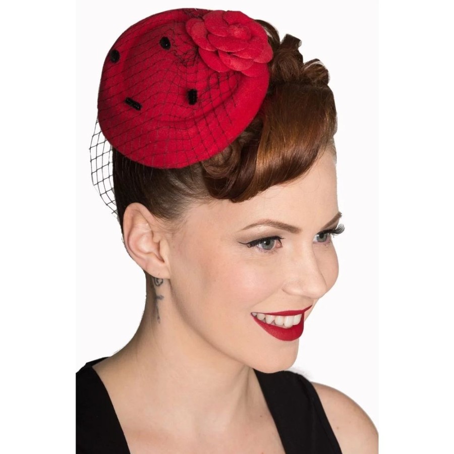 Pretty Kitty Fashion Red Floral Vintage Pillbox Hat Fascinator | Hats & Fascinators