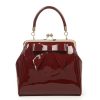 Pretty Kitty Fashion Burgundy Retro Patent Handbag | Bags & Purses