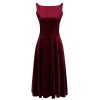 Pretty Kitty Fashion Claret Velour Audrey Style 1950S Swing Dress | Velour Dresses