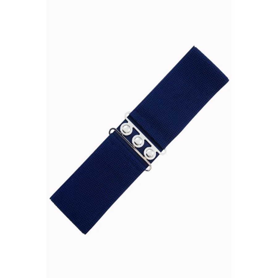 Pretty Kitty Fashion Navy Blue Retro Stretch Belt | Belts