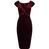 Pretty Kitty Fashion Claret Red Velour Crossover Wiggle Dress | Wiggle Dresses