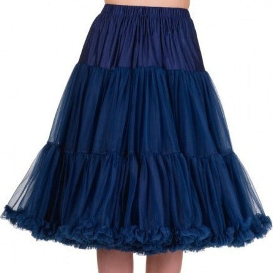 Pretty Kitty Fashion Extra Long Full Navy Net Vintage Rockabilly 50S Petticoat Skirt | Petticoats