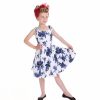 Hearts and Roses Little Kitty Girl'S White And Blue Floral Party Dress | Girls