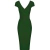 Pretty Kitty Fashion Cap Sleeve Crossover Top Bodycon Wiggle Pencil Dress | Wiggle Dresses