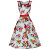 Pretty Kitty Fashion And Multi Colour Floral Print Vintage 50S Swing Dress | Floral Dresses