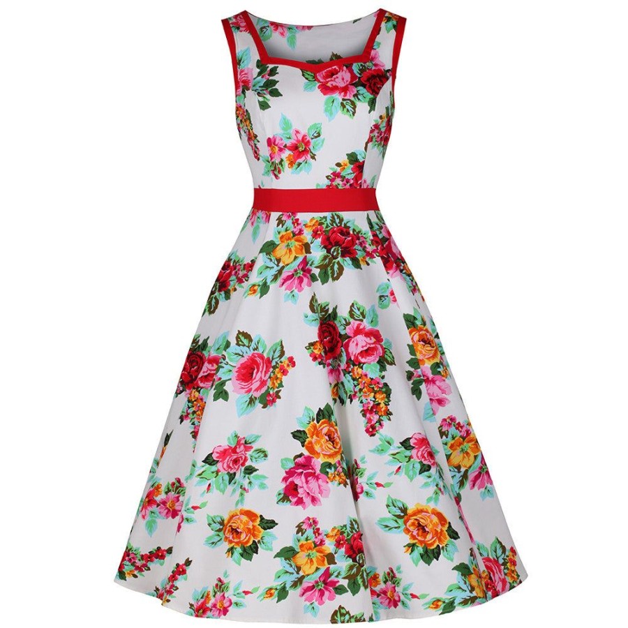 Pretty Kitty Fashion And Multi Colour Floral Print Vintage 50S Swing Dress | Floral Dresses