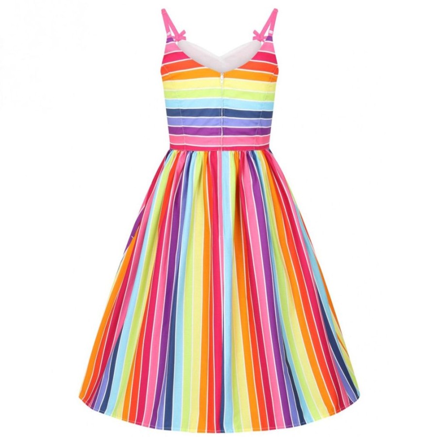 Hell Bunny Rainbow Print Summer 50S Swing Dress | Rockabilly Dresses