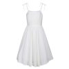 Pretty Kitty Fashion Ivory Cotton Shoulder Strap Summer Swing Dress | Rockabilly Dresses