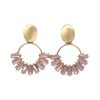 Isles And Stars Gold And Pink Brushed Metal Drop Earrings | Jewellery