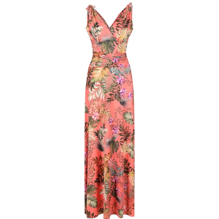 Pretty Kitty Fashion Floral Print Slinky Summer Maxi Dress | Floral Dresses