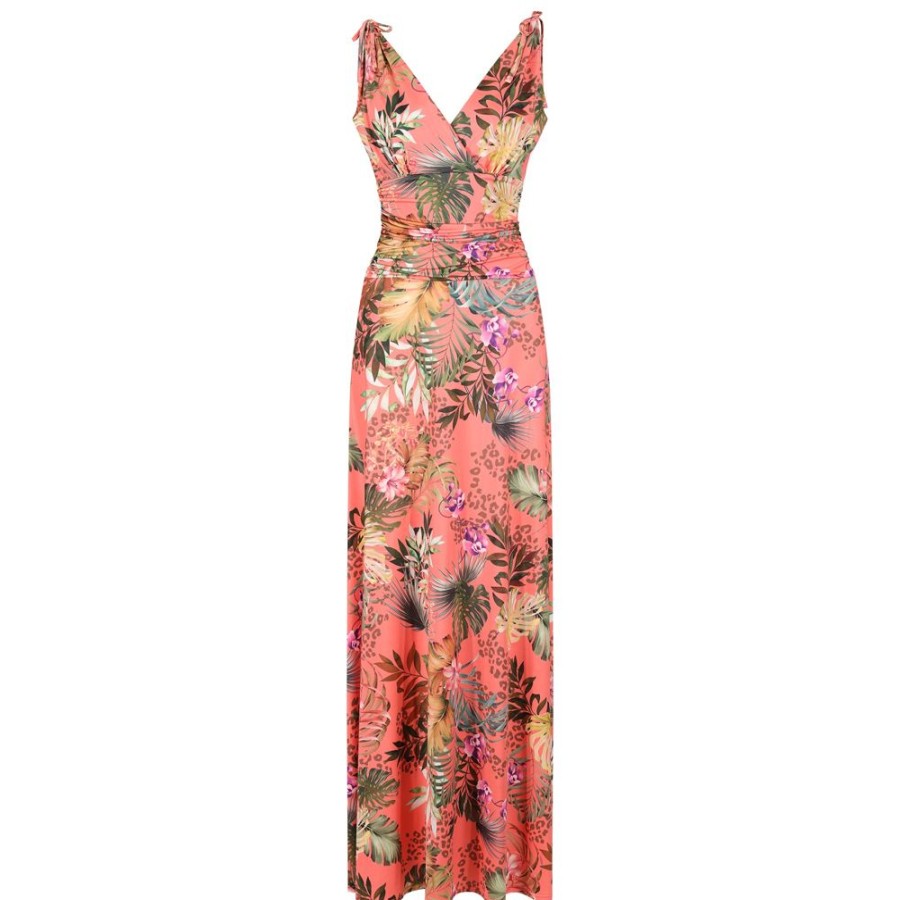 Pretty Kitty Fashion Floral Print Slinky Summer Maxi Dress | Floral Dresses