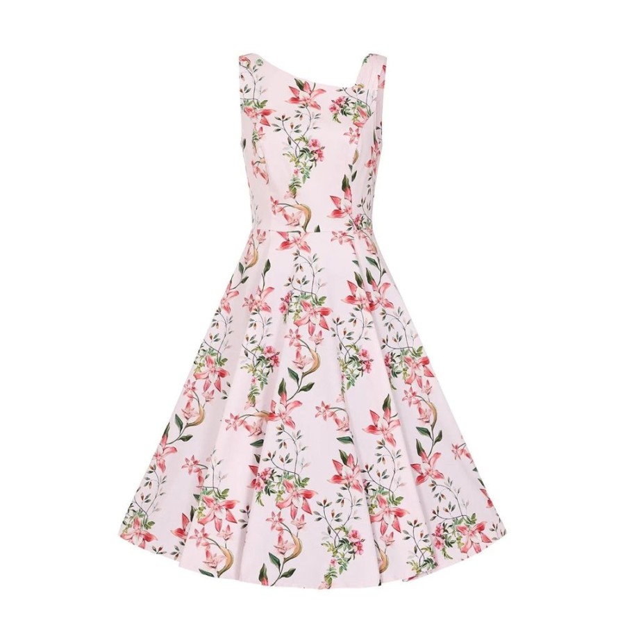 Hearts and Roses Soft Floral Summer Party Swing Tea Dress | Rockabilly Dresses