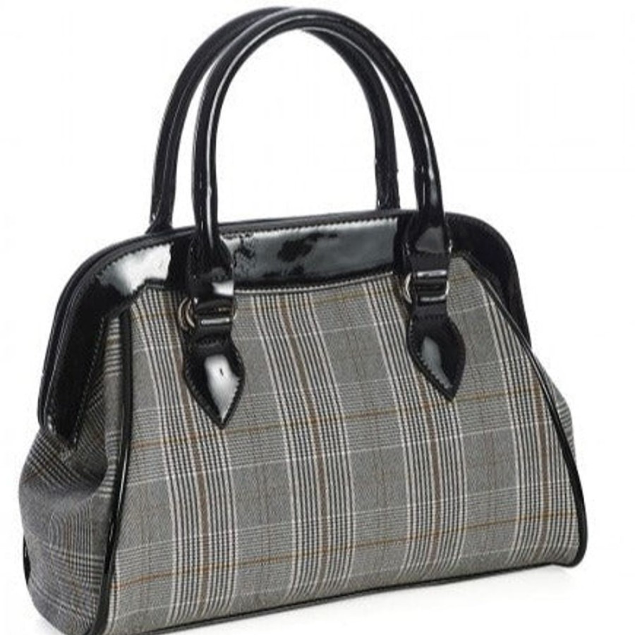 Pretty Kitty Fashion Black And White Tartan Check Handbag | Bags & Purses