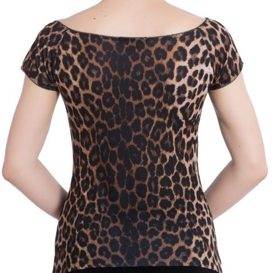 Pretty Kitty Fashion Print Bardot Tie Front Top | Tops