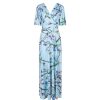 Pretty Kitty Fashion Floral Print Waterfall Sleeve Maxi Dress | Party Dresses