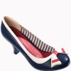 Dancing Days by Banned Vintage Nautical Navy And Cream Court Shoes | Shoes