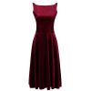 Pretty Kitty Fashion Claret Velour Audrey Style 1950S Swing Dress | Rockabilly Dresses