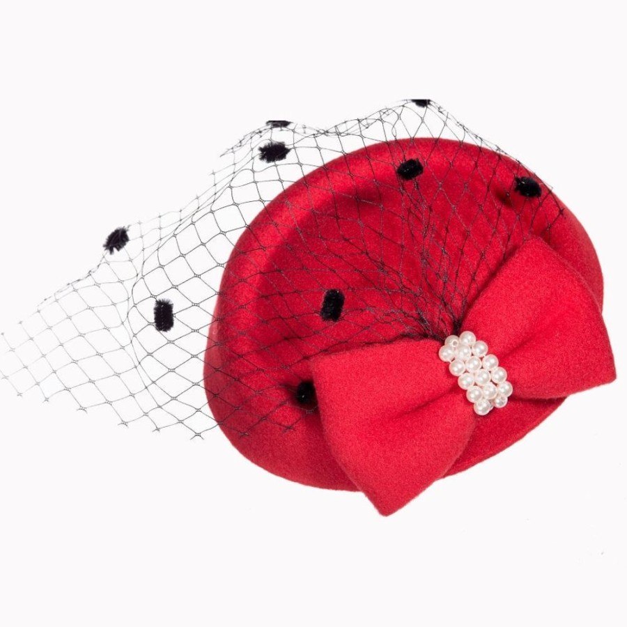 Pretty Kitty Fashion Red Vintage Retro Pillbox Hat Fascinator | Hats & Fascinators