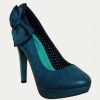 Pretty Kitty Fashion Teal Platform High Heel Court Shoes | Shoes