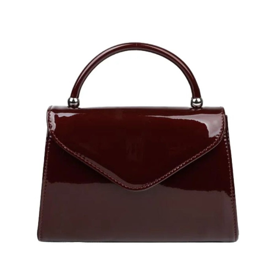 Pretty Kitty Fashion Burgundy Classic Trapezium Shape Handbag With Top Handle | Bags & Purses