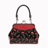 Pretty Kitty Fashion Black And Red Cherry Retro Patent Handbag | Bags & Purses