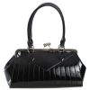 Pretty Kitty Fashion Black Shimmer Lacquer Rockabilly Handbag | Bags & Purses