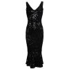 Pretty Kitty Fashion Sequin Sleeveless Peplum Hem Bodycon Wiggle Party Dress | Little Black Dresses