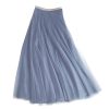 White Leaf Denim Tulle Layered Skirt | Skirts