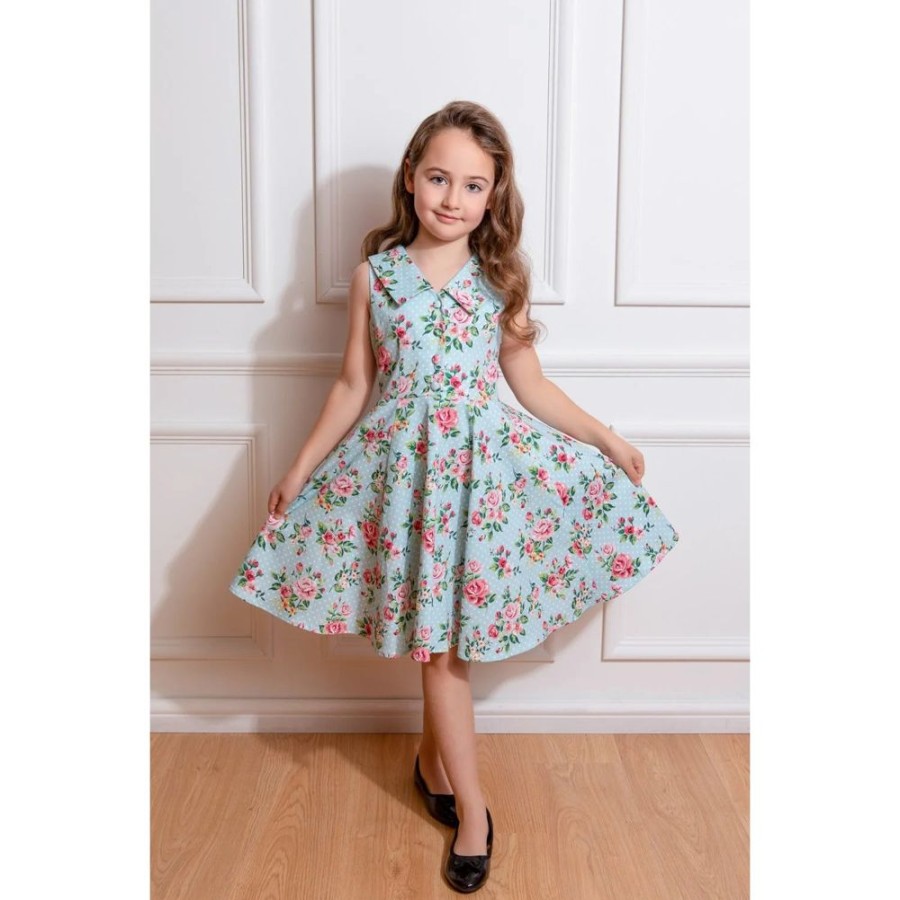 Pretty Kitty Fashion Little Kitty Girl'S Floral Print Polka Party Dress | Girls