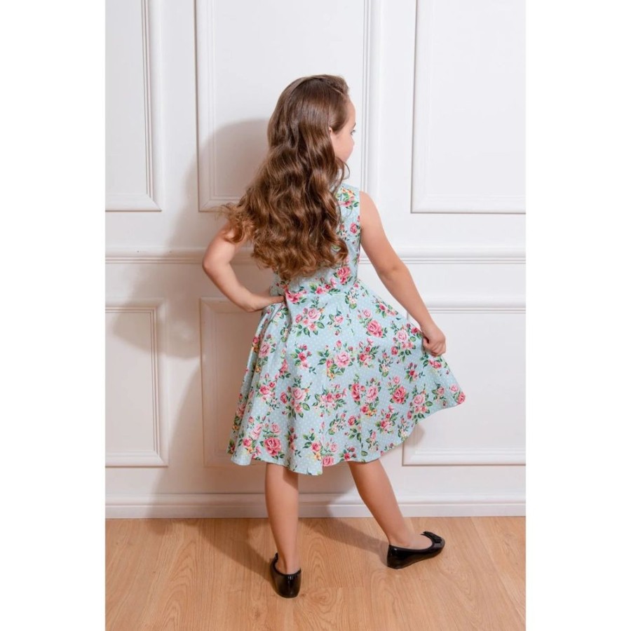 Pretty Kitty Fashion Little Kitty Girl'S Floral Print Polka Party Dress | Girls