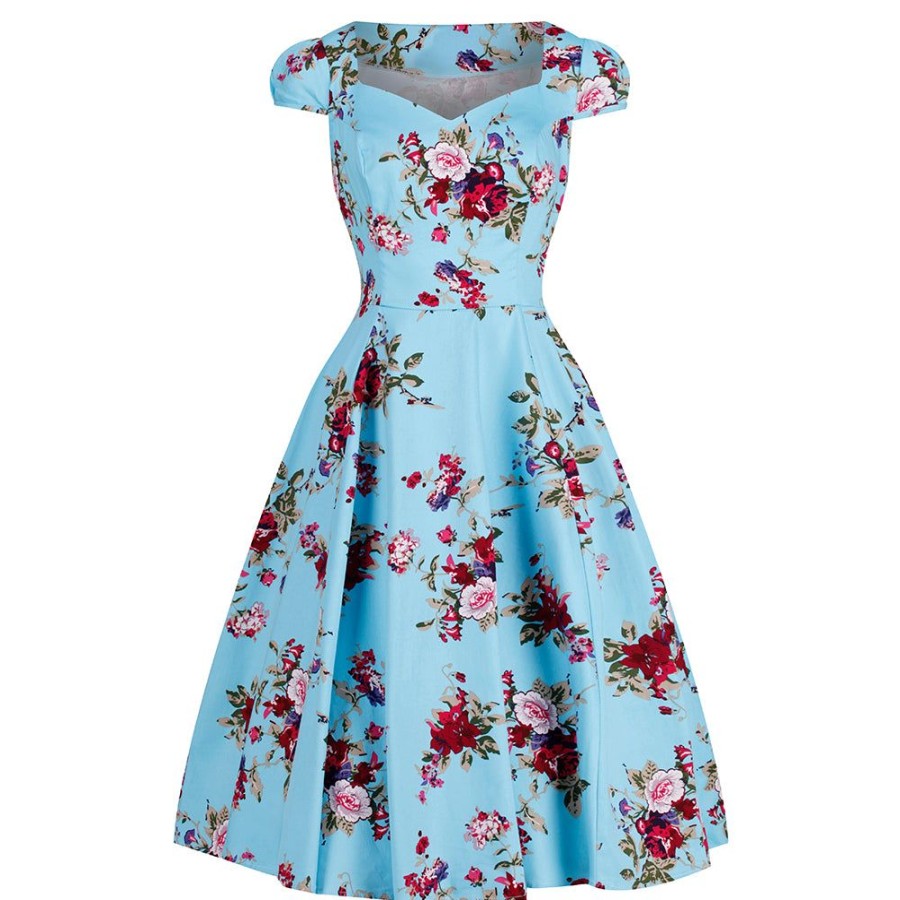 Pretty Kitty Fashion Sky Vintage Floral Blossom Rockabilly 50S Swing Dress | 50S Swing Dresses