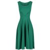 Pretty Kitty Fashion Emerald Pleated Swing Dress | 50S Swing Dresses