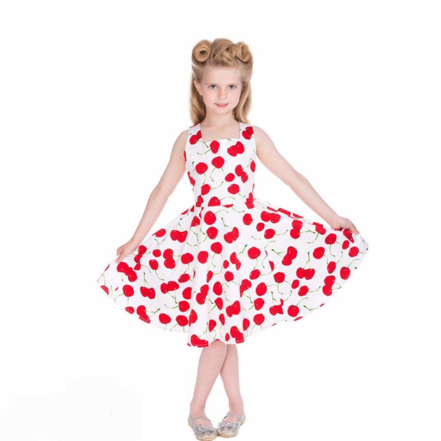 Pretty Kitty Fashion Little Kitty Girl'S White Red Cherry Party Dress | Girls