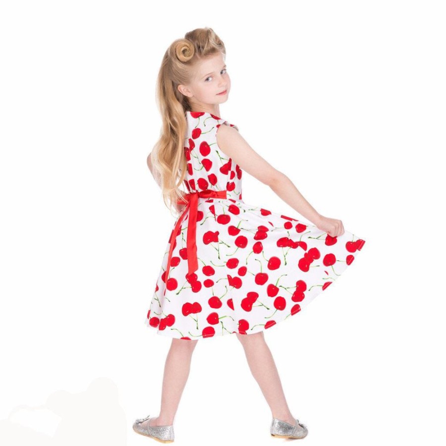 Pretty Kitty Fashion Little Kitty Girl'S White Red Cherry Party Dress | Girls