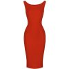 Pretty Kitty Fashion Cinnamon 40S Bodycon Sleeveless Hollywood Wiggle Dress | Wiggle Dresses