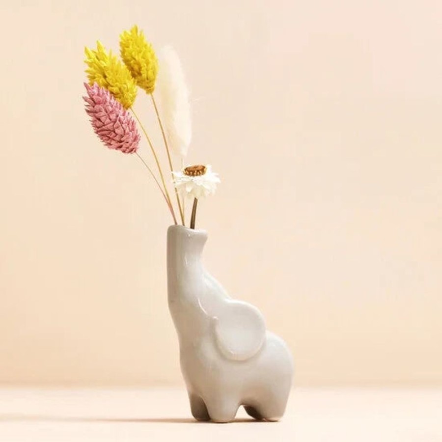 Lisa Angel Adorable Tiny Cream Coloured Elephant Vase | Homeware