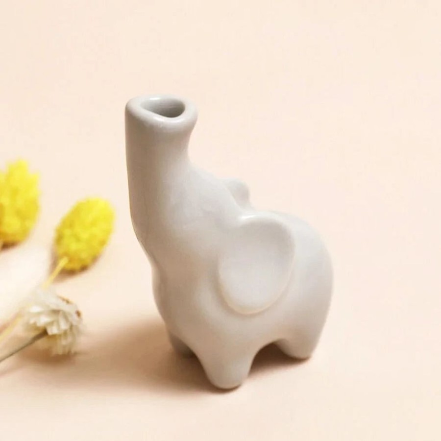 Lisa Angel Adorable Tiny Cream Coloured Elephant Vase | Homeware