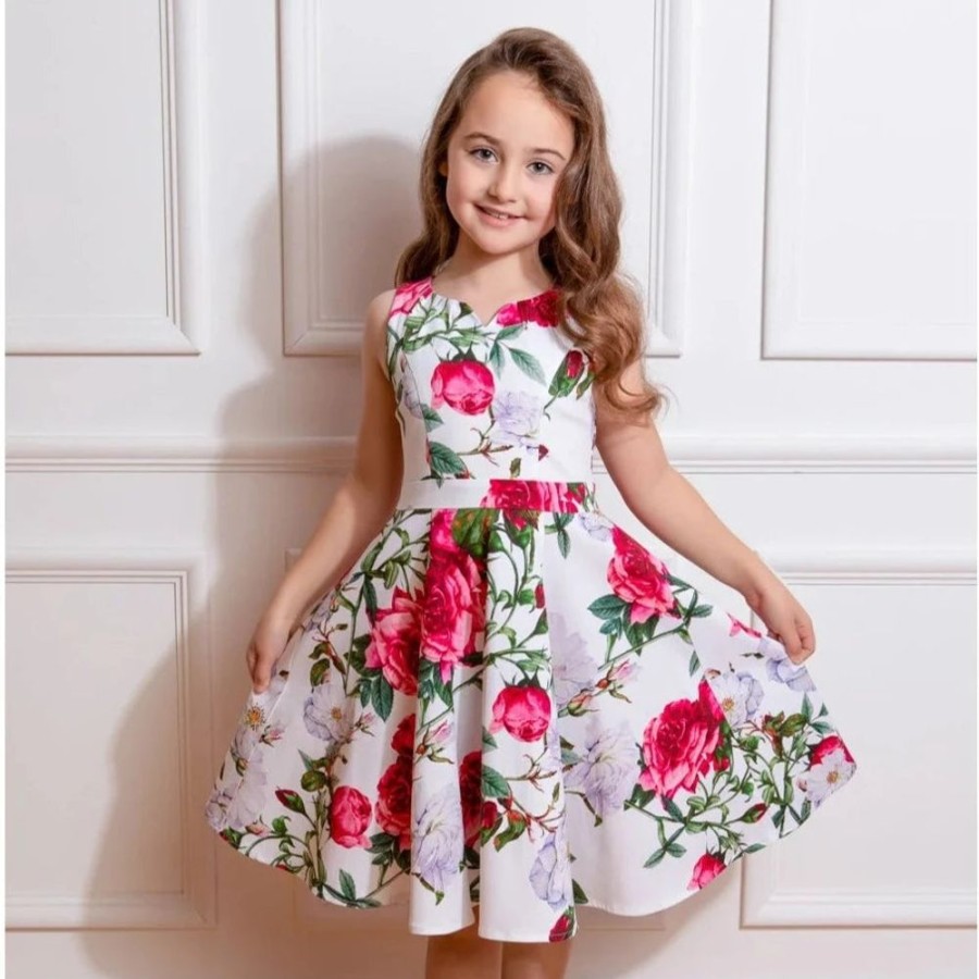 Pretty Kitty Fashion Little Kitty Girl'S Floral Print Party Dress | Girls