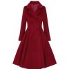 Pretty Kitty Fashion Wine Burgundy Vintage Inspi Classic Swing Coat | Jackets & Coats