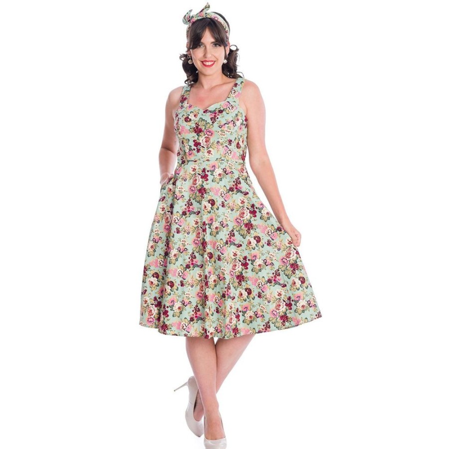 Pretty Kitty Fashion Vintage Floral Print Rockabilly 50S Swing Dress | 50S Swing Dresses