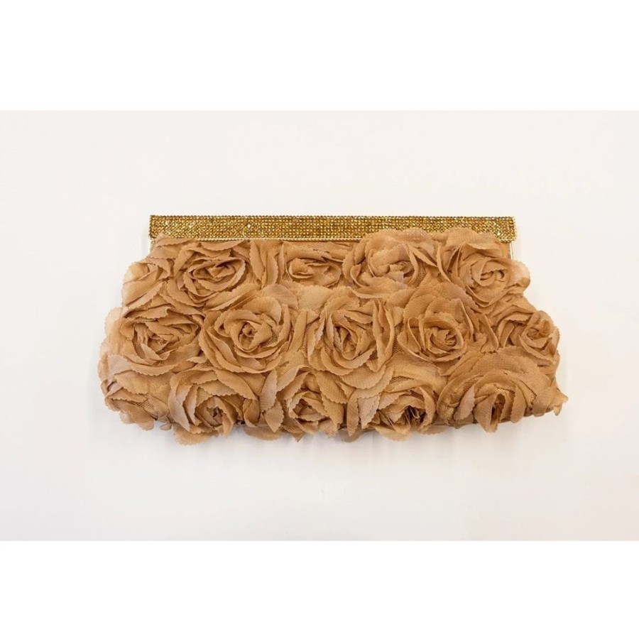 Peach Nude Corsage Party Clutch Handbag With Chain | Bags & Purses