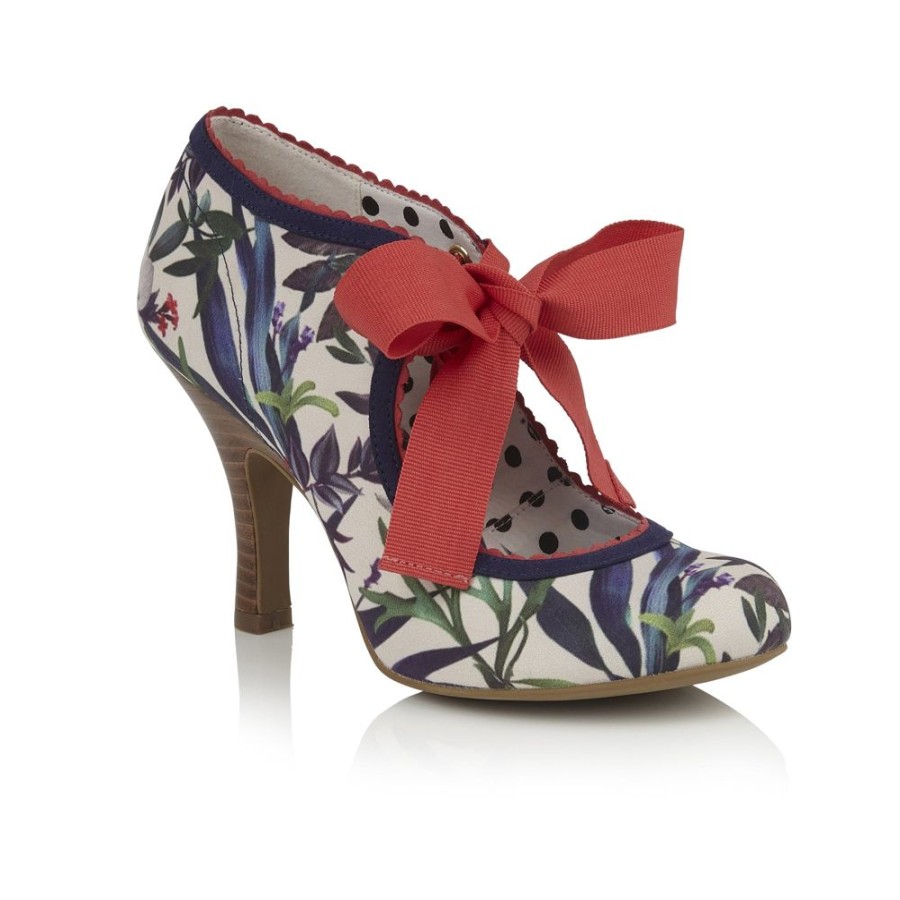 Ruby Shoo Ruby Shoo Willow Sage Floral Print Ribbon Tie Court Shoes | Shoes