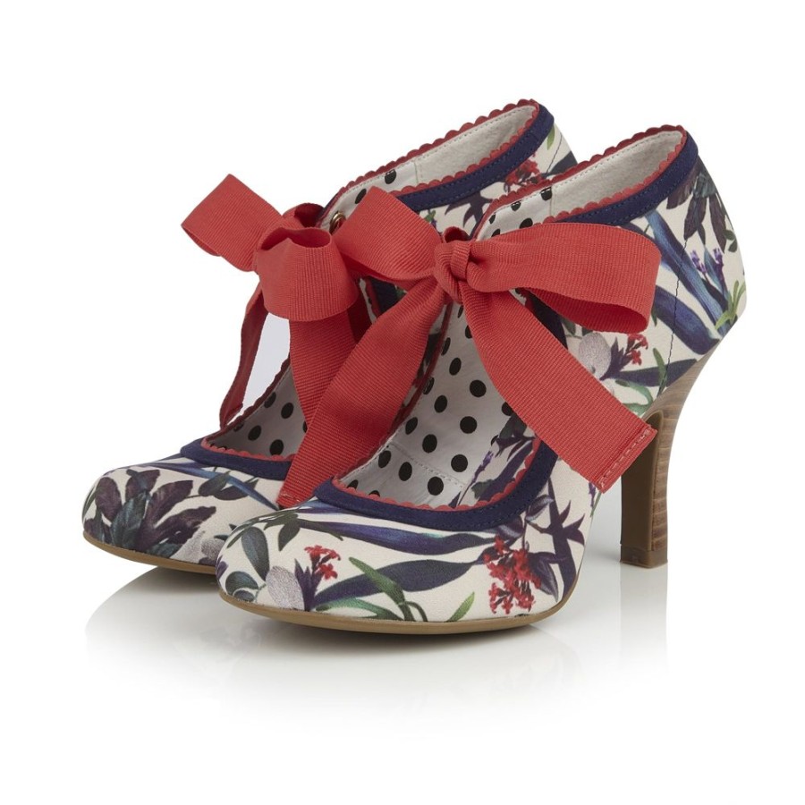 Ruby Shoo Ruby Shoo Willow Sage Floral Print Ribbon Tie Court Shoes | Shoes