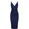 Pretty Kitty Fashion Navy Strappy Bodycon Wiggle Dress | Pencil Dresses