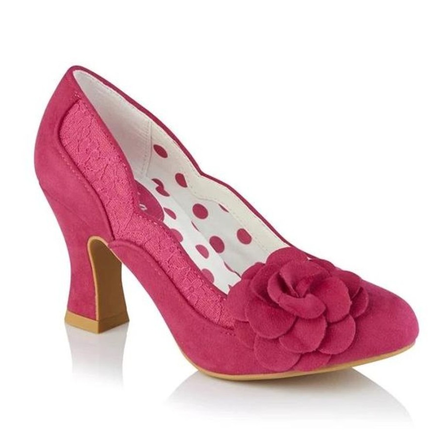 Ruby Shoo Ruby Shoo Chrissie Fuchsia Heeled Corsage Court Shoes | Shoes