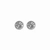 White Leaf Silver Solitaire Stud Earrings | Jewellery