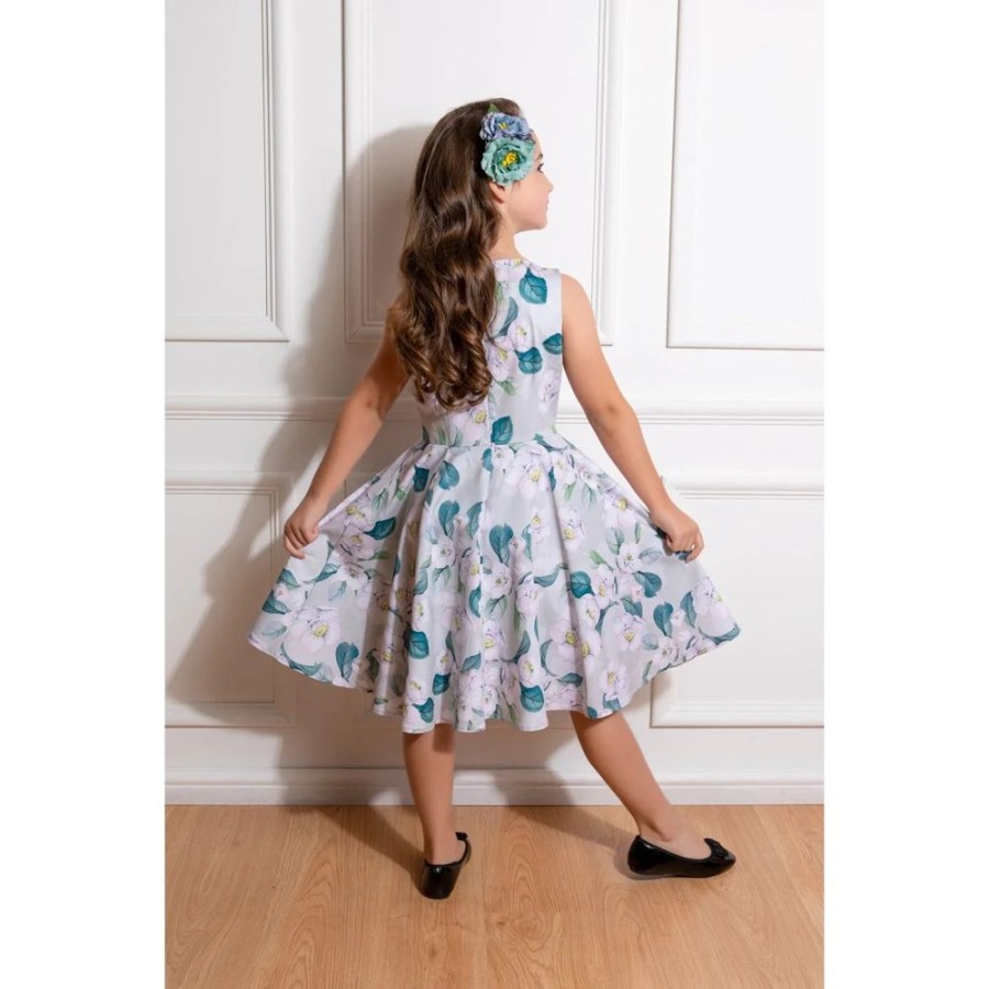 Hearts and Roses Little Kitty Girl'S Pastel Floral Print Party Dress | Girls